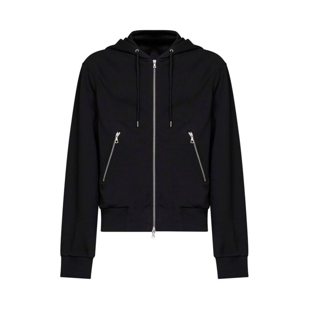 Dries Van Noten Men Black Wool Harrino Zip-Up Hoodie